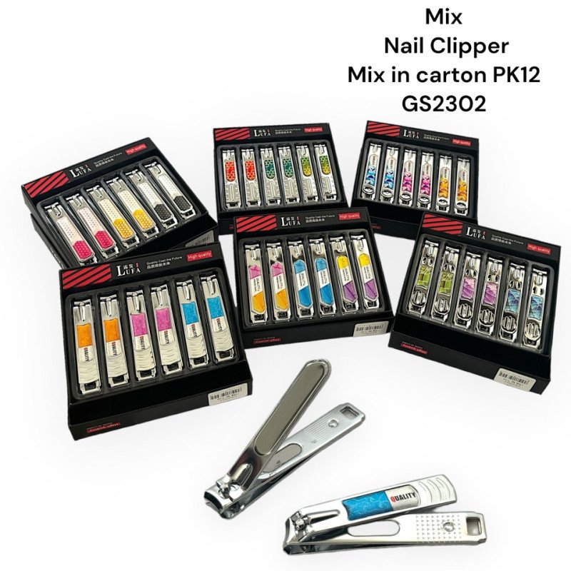 Nail Clipper pk12 NEW PRINT MIX LF72 - GS2302