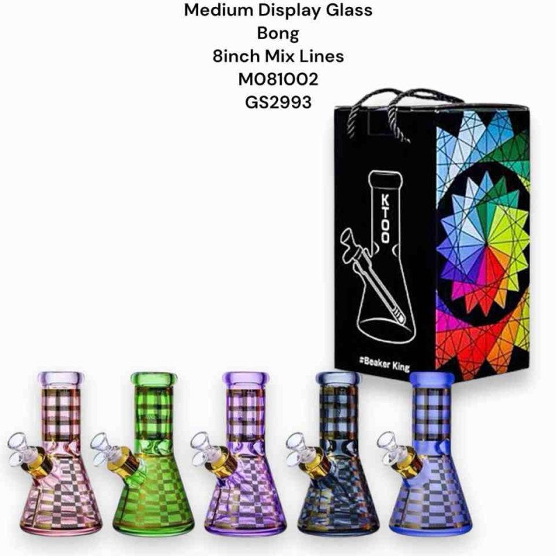 GS2993 - GLASS BONG 8 INCH M081002 Mix
