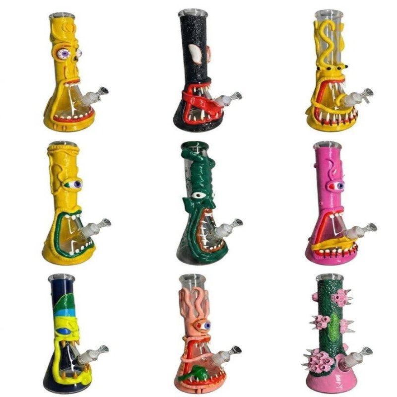 GS3088 - CH-OSH-629 NEW GLASS BONG FACES CERAMIC