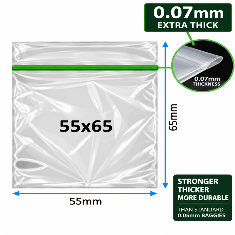 Plain Baggy Zipper 55x65 0.07