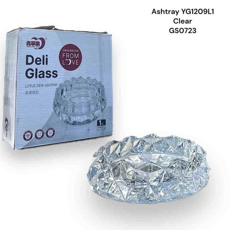 GS0723 - Glass Ashtray YG1209L1 Clear