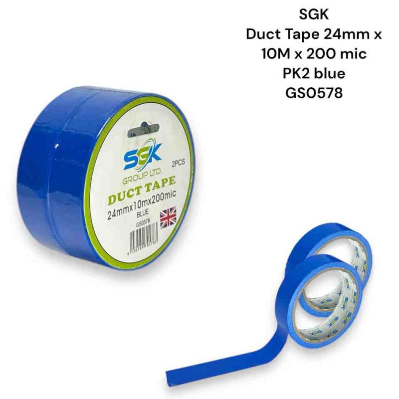 Duct Tape 24mm X 10m PK2 BLUE GS0578