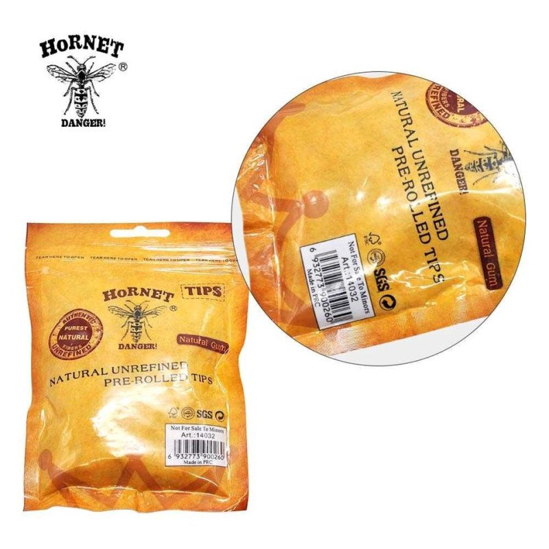 Hornet Filter Tips 6mm Bag Brown organic 14032, 100pcs - GS0690