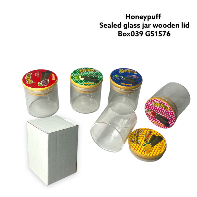 GS1576 - Bamboo Lid Glass Jar NEW  BOX039 039 -