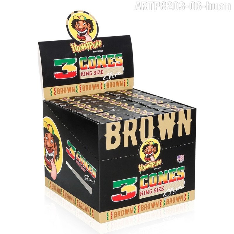GS2224 - HONEYPUFF BROWN PK3 KING SIZE CONE ARTP8203-06-HUANG