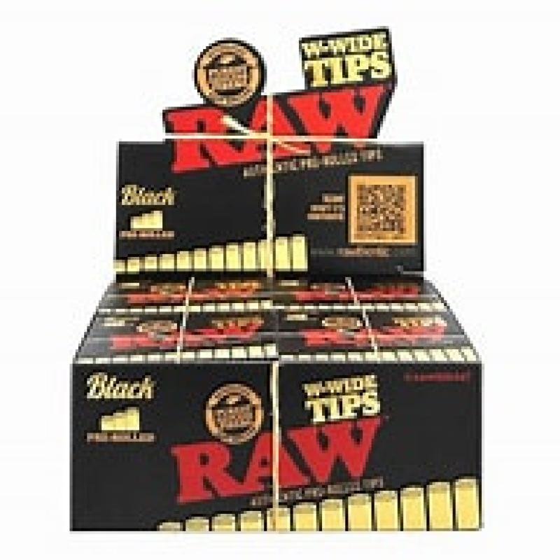 RAW Black Wide Prerolled Tips