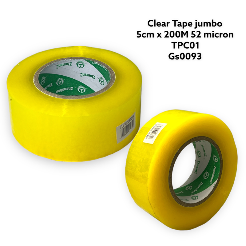 Jumbo Tape 200m TPC01 Clear 50x200 - GS2539