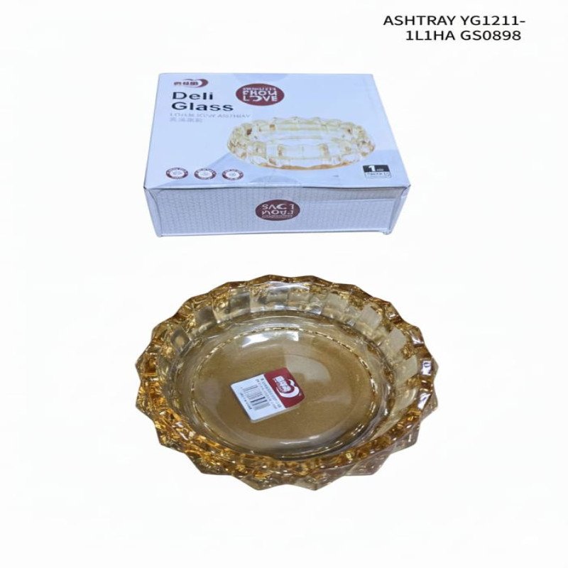GS0898 - Glass Ashtray YG1211-1 Gold