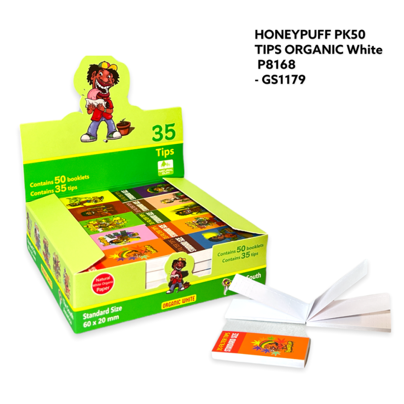 GS1179 - HONEYPUFF PK50 TIPS ORGANIC WHITE P8168