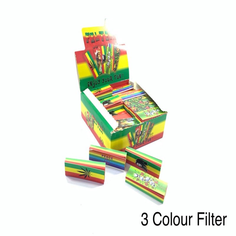 Rasta 3 Colour Rolling Tip Roaches - GS0771