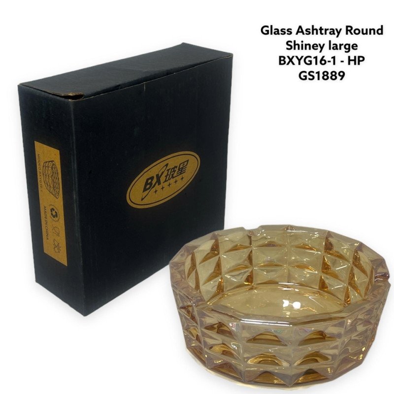 GS1889 - Ashtray Glass BXYG16-1 hp amber SHINY MIX