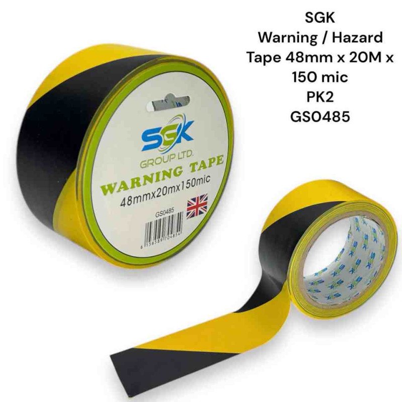 Warning Cello Tape  Pack of 5 1588 TPH05 GS0485