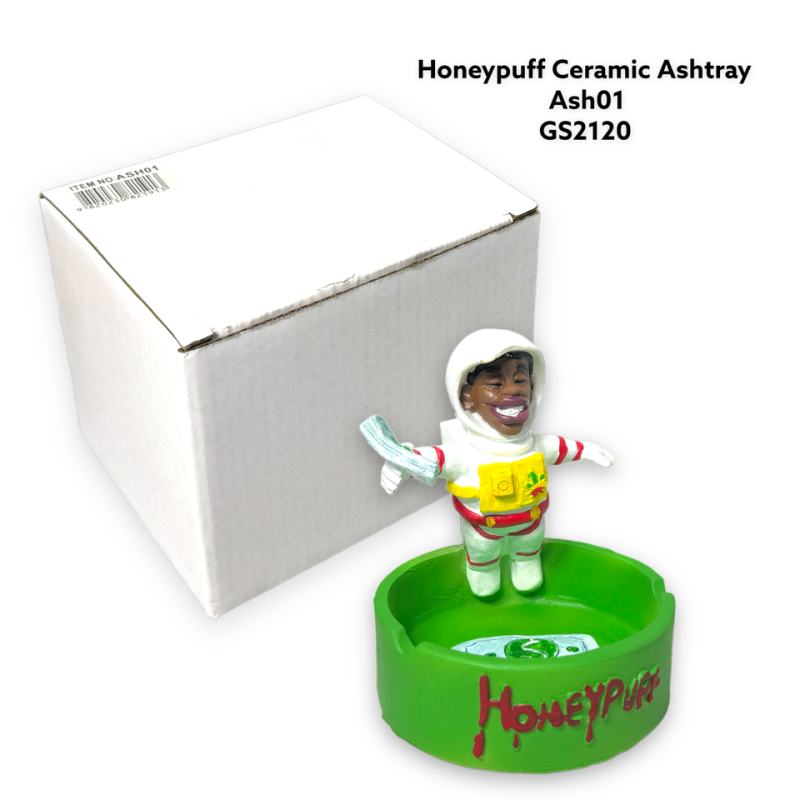GS2120 - Ashtray ASH01 Ceramic Big Mix Rasta Design