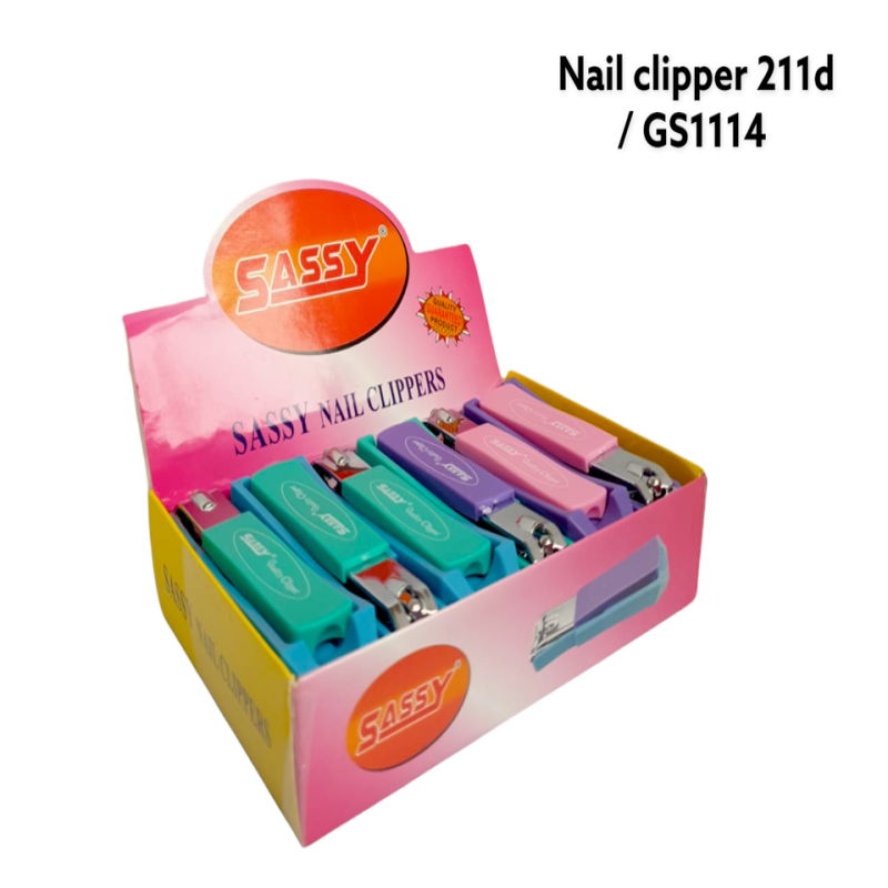Nail Clipper - 211D Pack Of 12 mix colour - GS1114