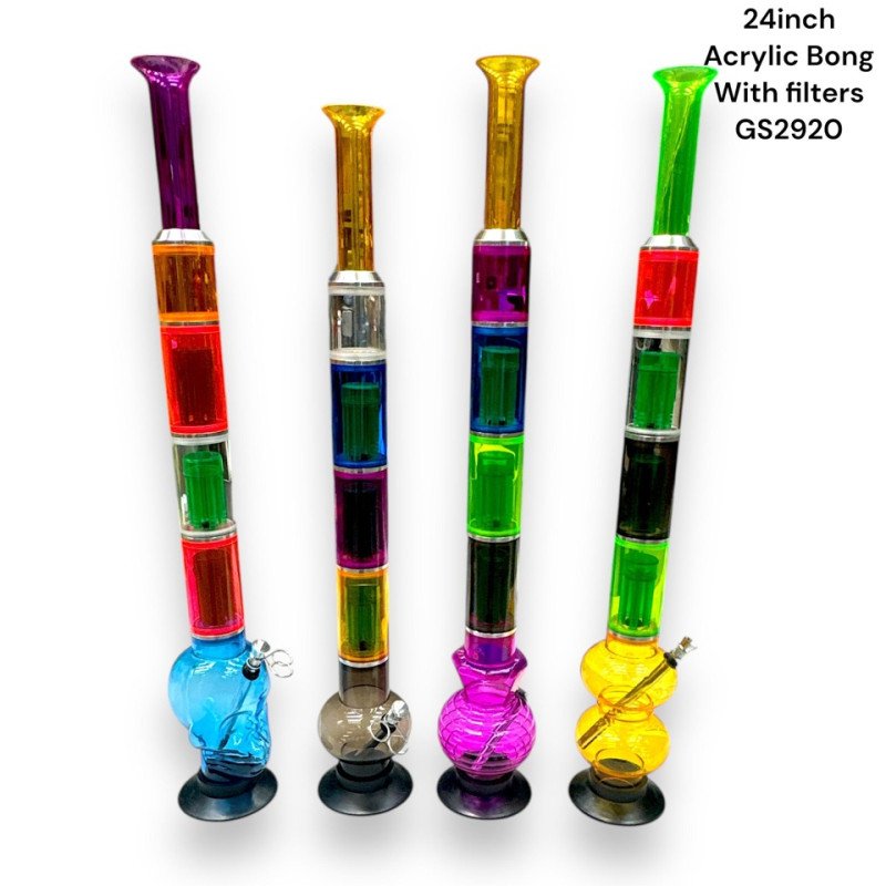 GS2920 - ACRYLIC BONG 24INCH WITH FILTER NEW