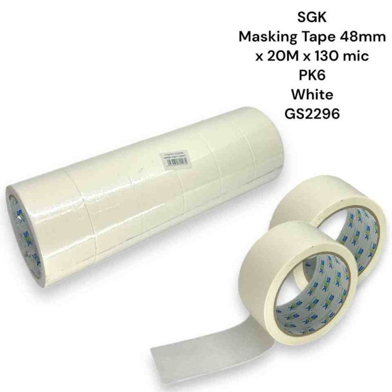 Masking Tape White PK6 48X20mm - GS2296