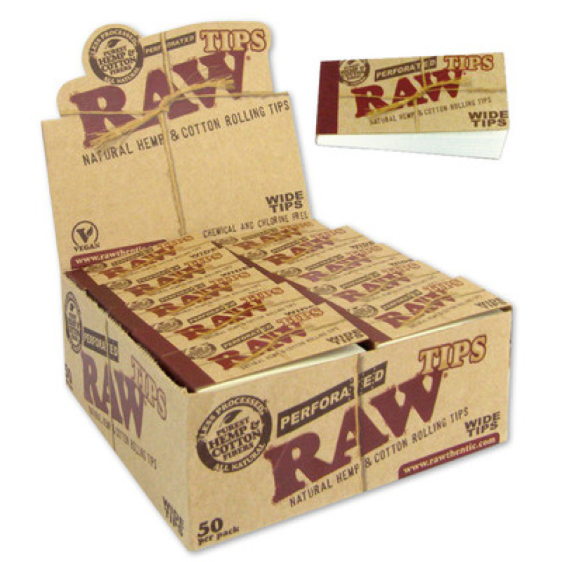 Raw Perforated Wide Tips PK50