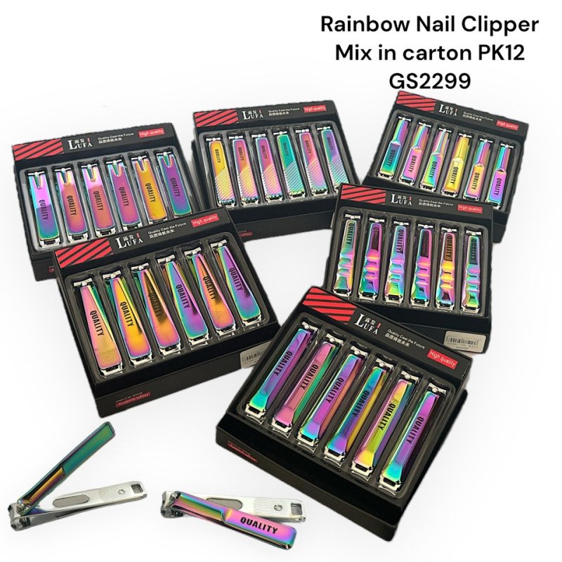 Nail Clipper pk12 NEW RAINBOW LF760C - GS2299