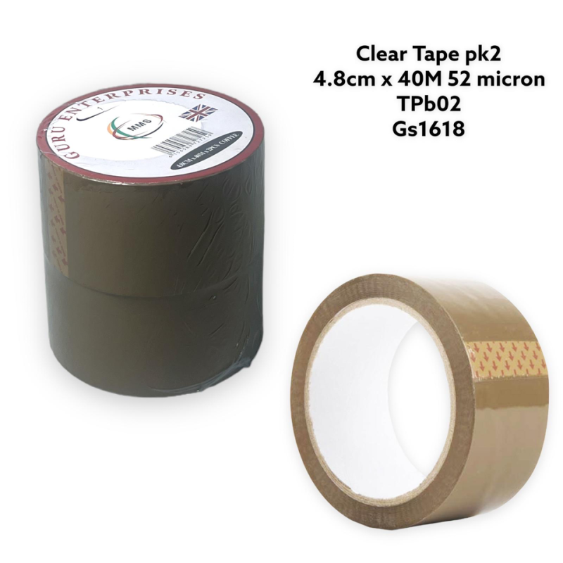 Tape BROWN Pack of 2 TPB02 4840 4.8CM X 40 - GS1618