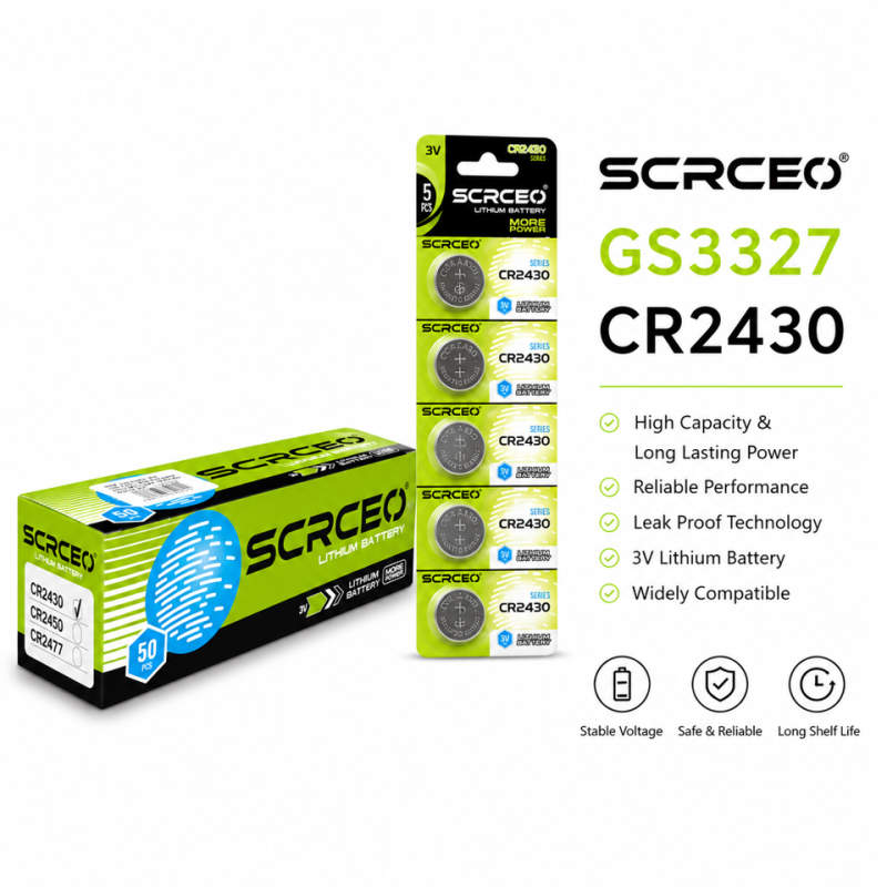GS3327 - SCRCEO Lithium Battery 3.V CR2430 PK5