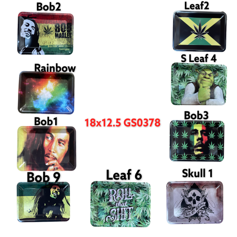 GS0378 - 004RA Metal Ash Tray Bob Marley 18X12.5 NEW