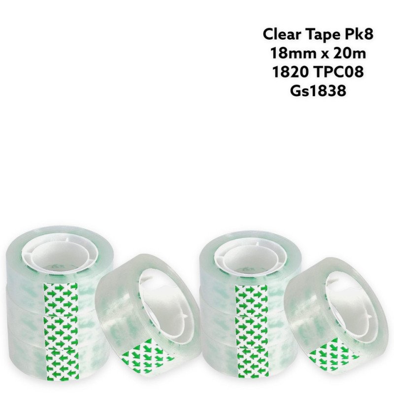 CLEAR TAPE NEW 1820 20M PK8 TPC08 - GS1838