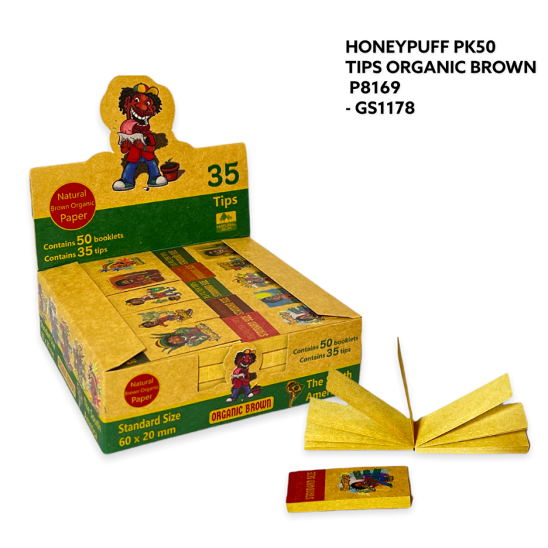 GS1178 - HONEYPUFF PK50 TIPS ORGANIC BROWN P8169