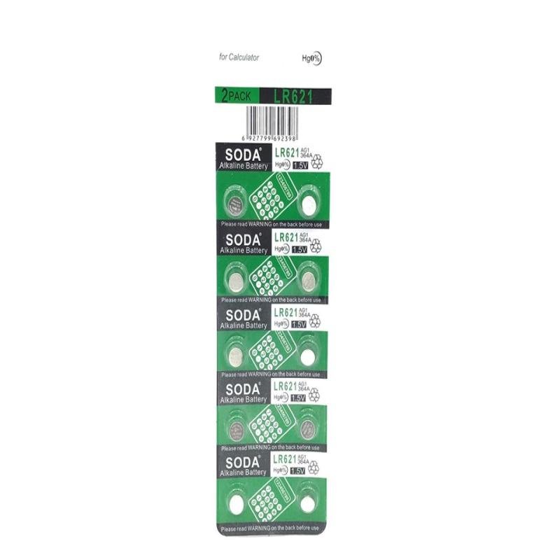 SODA Batteries Pack of 20 strips AG1 LR621