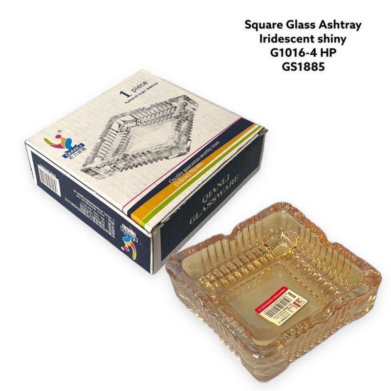 GS1885 - Ashtray Glass G1016-4HP IRIDECENT SHINY