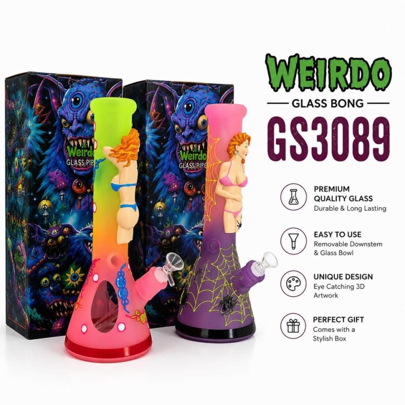 GS3089 - CH-OSH-629 NEW GLASS BONG FACES CERAMIC