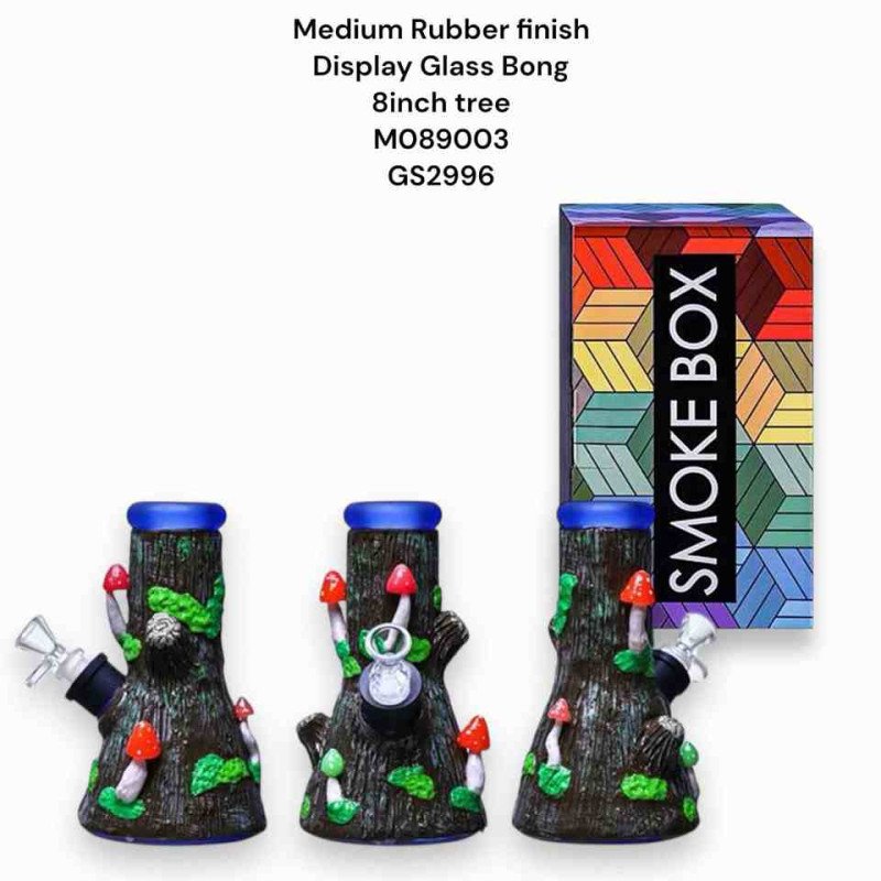 GS2996 - GLASS BONG 8 INCH M089003 RUBBER SILICONE