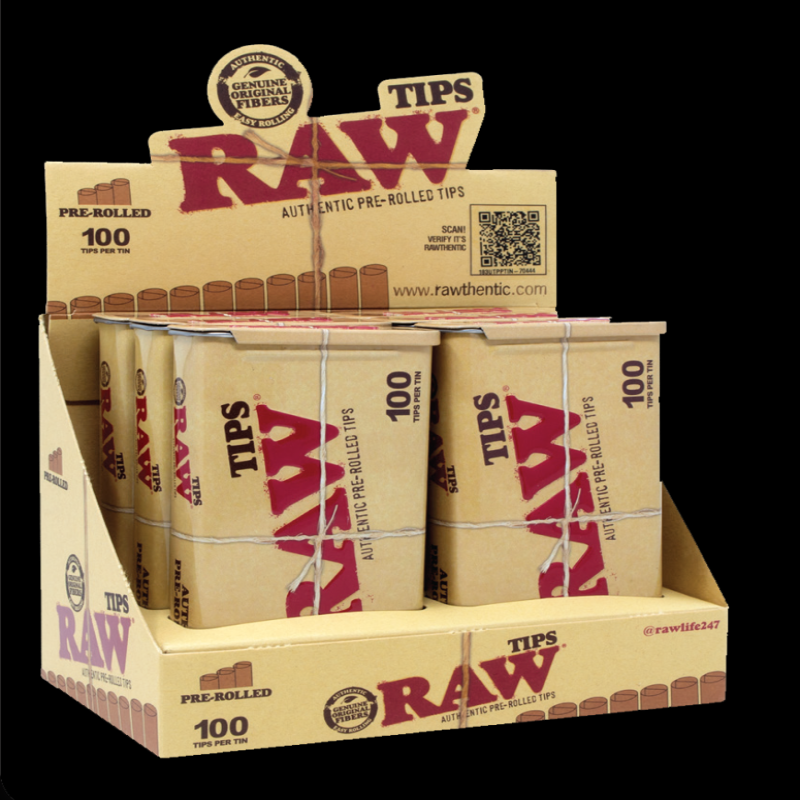 Raw Pre-Rolled Tips Tin/100