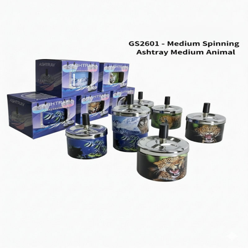 GS2601 - Medium Spinning Ashtray Medium Animal
