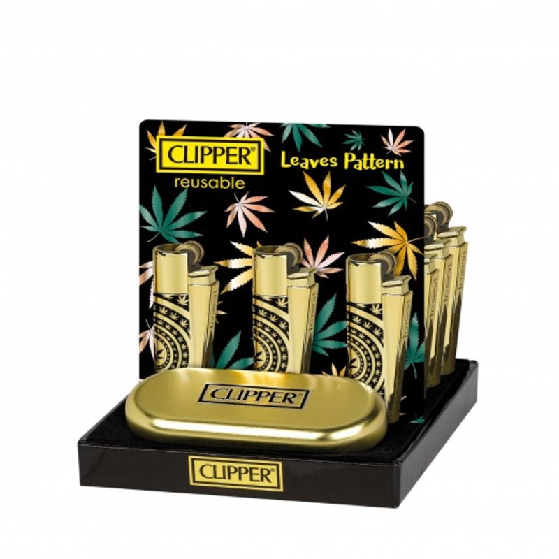 CLIPPER LIGHTER D12 CMP11R - LEAVES GOLD