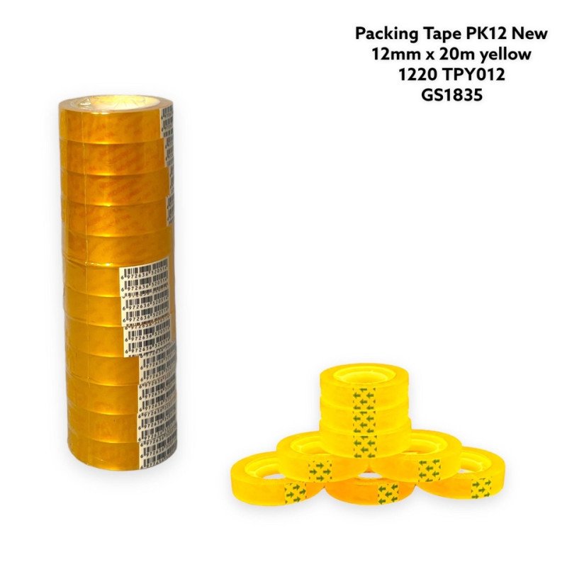 YELLOW TAPE NEW 1220 20M PK12 TPY012 - GS1835