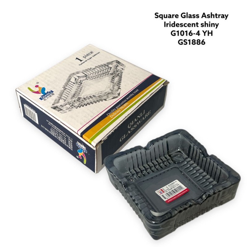 GS1886 - Ashtray Glass G1016-4YH IRIDECENT SHINY MIX