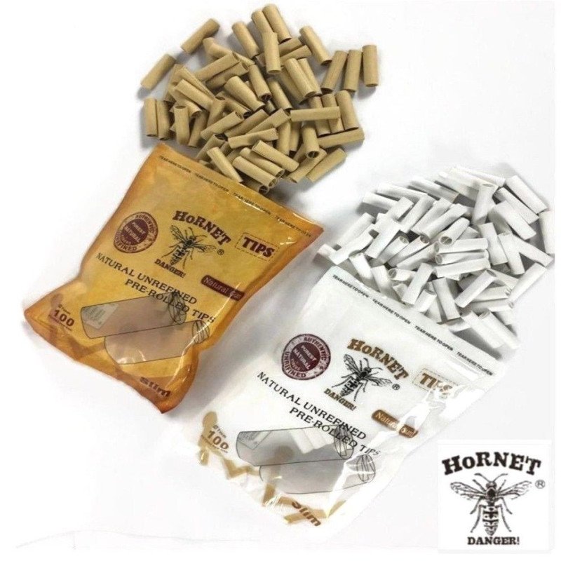 Hornet Filter Tips 7mm Bag White Natural 14031, 100pcs - GS0693