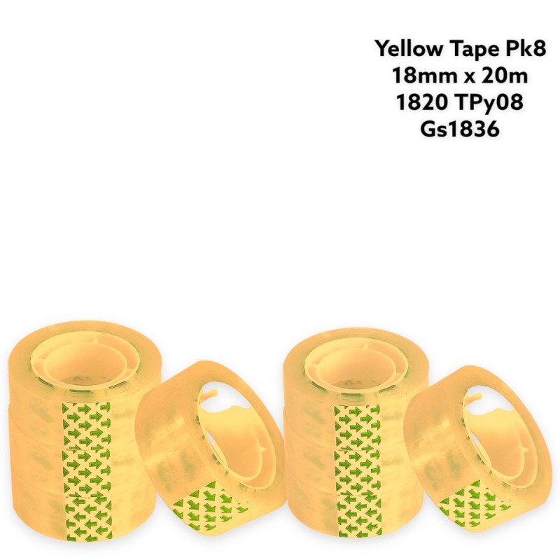 YELLOW TAPE NEW 1820 20M PK8 TPY08 - GS1836