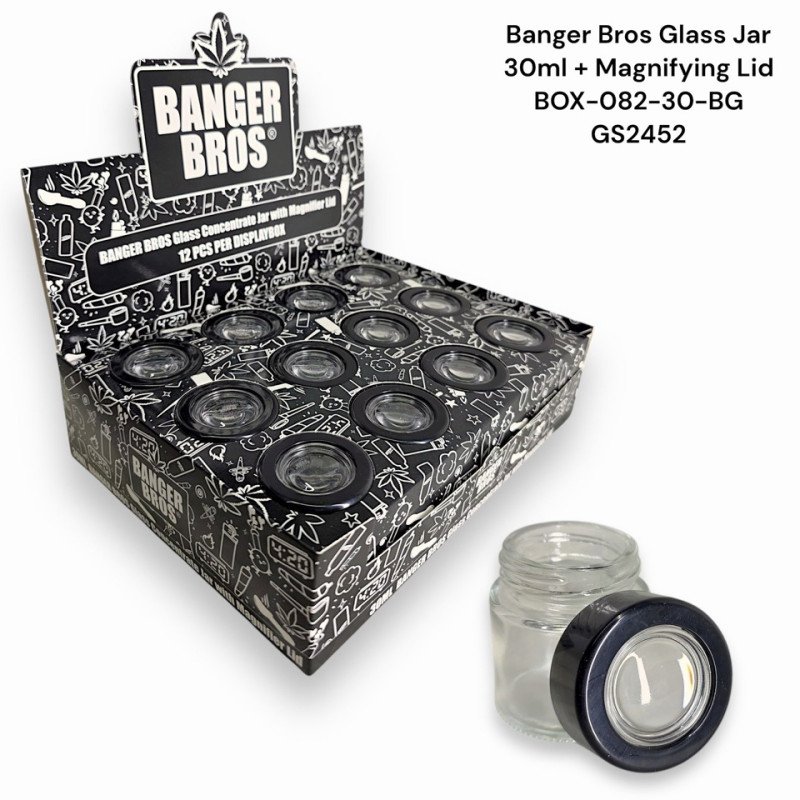GS2452 - BANGER BROS GLASS JAR BOX082-30-BG 30ML PK12