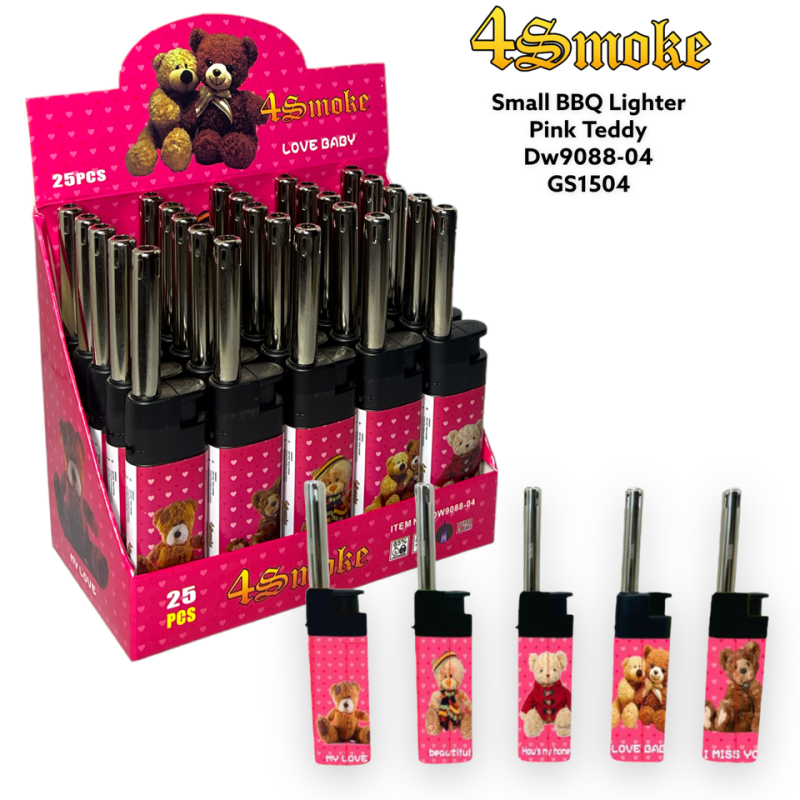 4 Smoke BBQ Lighter PK25 DW9088-04 PINK TEDDY - GS1504